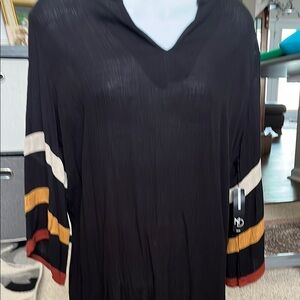 New Directions Black and Orange Oversized Boxy Jersey